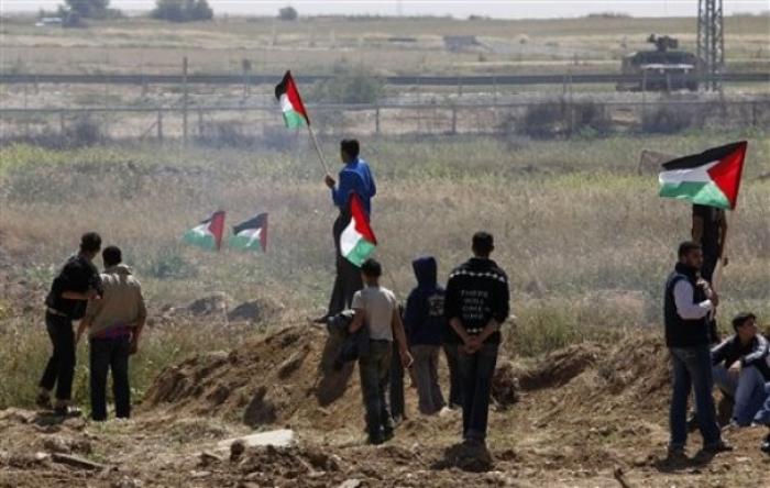فى الجمعة السادسة اصابة شابين برصاص الاحتلال شرق القطاغ فى جمعة العمال