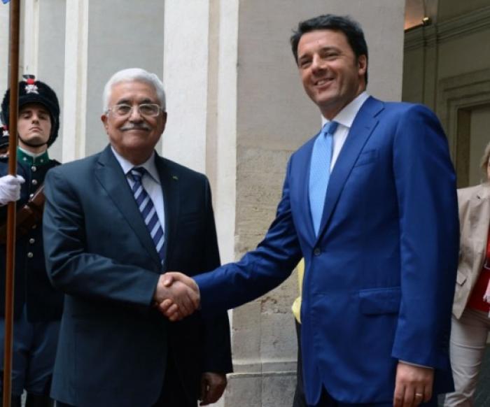 الرئيس محمود عباس برفقة رئيس الوزراء الايطالي