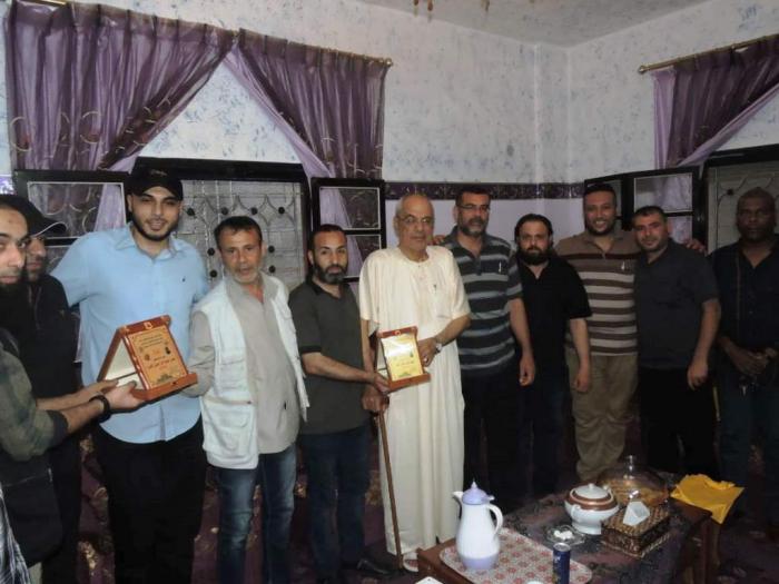 كتائب الأقصى "لواء العامودي" تطمئن على صحة الحاج / ابو شادي الفرا والاخ الحاج ابو اسعد الفرا