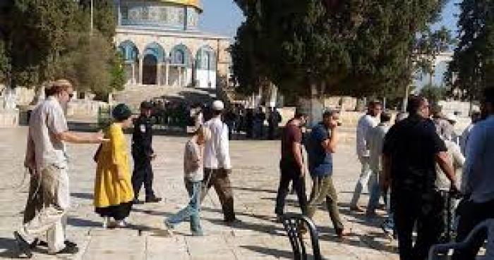 عشرات المستوطنين المتطرفون يقتحمون باحات الاقصى