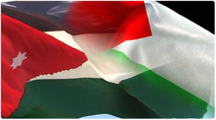 العلم الفلسطيني والأردني