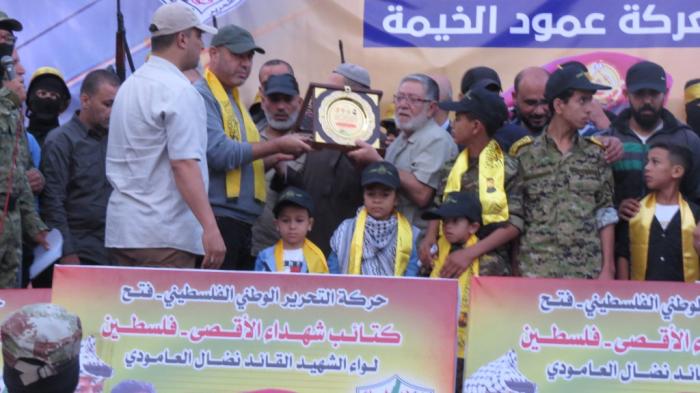 بالصور: كتائب شهداء الأقصى تؤبن قائد وحدتها الصاروخية واثنين من مقاتليها في غزة