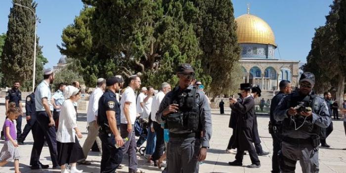 مستوطنون صهاينة يواصلون اقتحامهم لباحات المسجد الأقصى
