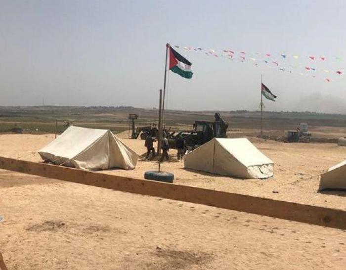  خيام العودة تتقدم 50 مترا عشية جمعة الشهداء والأسرى