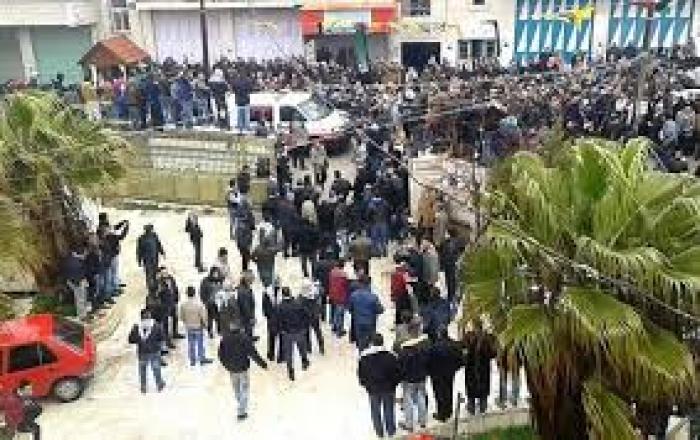 الجماهير تشيع الشهداء شوامرة وعمرو وطقاطقة 